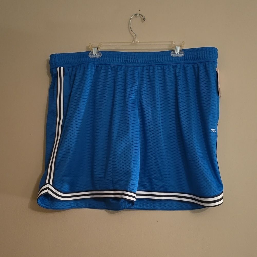 New‎ DSG Men's 3XL Blue Mesh Athletic Jogging Shorts Loose Fit Elastic Waist